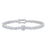 925 Silver Moissanite Tennis Bracelet 16.5CM Gra Certified