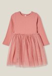 Cotton On Nova Long Sleeve Dress Up Dress - Clay Pigeon