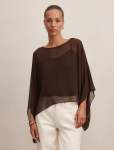 Gia Sheer Cape Top - 18 Chocolate