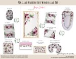 Cot Duvet Bedding Pink And Maroon Rose Wonderland Set