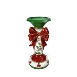Candle Stick With Red Bow 14.5X14.5X30.5CM