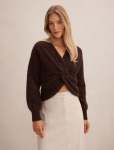 Arianne Twist Front Sweater - XL Chocolate