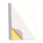 50 Sheets A4 Matte Printable Sticker Paper For Inkjet Printers - 20.98 X 29.69 Cm Full Sheet Label Self-adhesive & All-purpose P