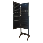 Elegant Jewelry Storage Cabinet With Full Length Mirror - Black
