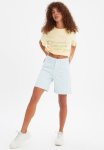 Long Denim Shorts - Blue