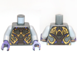 Parts Torso Alien With Gold Dark Brown And Dark Purple Armor Pattern Light Bluish Gray Arms Dark Purple Hands 973PB1202C01