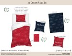 Kids Duvet Set Red Cartoon Planes