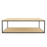 Jude Steel Coffee Table With Shelf - White Oak