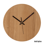 Quinn Wall Clock In Oak - 250MM Dia Clear Varnish Bold Black Second Hand