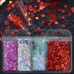 Sparkling 3D Holographic Heart Nail Glitter For Stunning Nail Art Decorations