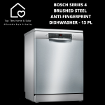 Bosch Series 4 - Brushed Steel Anti-fingerprint Dishwasher - 13 Place Setting