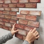 10 20PCS 3D Wall Tile Sticker Red Brick Pattern Self-adhesive Anti-collision Wallpaper Waterproof Moisture-proof Ceiling Sticker