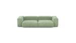 Two Module Sofa - Cord Velours - Duck Egg - 272CM X 115CM