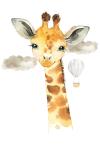 Baby Watercolour Giraffe Canvas Print - 600MM X 600MM