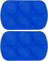 2PIECES Egg Shaped Easter Baking Molds Blue Six-cavity Diy Chocolate Candy