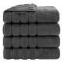 Turkish Cotton Bath Towels Large 27X54 Inch Towel Set 4 Pack Dark Gray