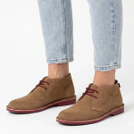 Leather Heritage Maries - Maroon Sole tan Grain Suede - 9