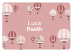 Ice Cream Tub School Label : Pink Hot Air Balloon Theme