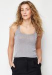 Glitter Yarn Blouse - Grey