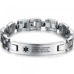 CBA101439 - Men's Personalized Medical Alert Bracelet Stainless Steel