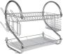 2 Layer Stainless Steel Dish Rack And Cutlery Holders