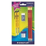 Staedtler Value Pack 2 Pens 3 Hb Pencils Eraser And Sharpener