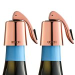 Wotor Stainless Steel Wine Bottle Stoppers With Silicone - Reusable Wine Saver And Decorative Bottle Sealer Leakproof Keep Fresh