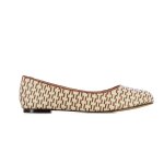 Jacquard Flat Pumps -cream brown