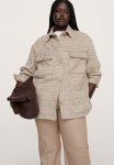 Plus Overshirt Check Print - Light Beige