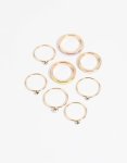 Goldair Gold Enamel Band Ring Pack - M l