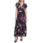 Ruffle V-neck Dress -pink