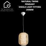 Natura L Twine Pendant Single Light Fitting - 250MM