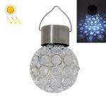 2 Pcs Solar Hollow Ball Pendent Lamp Decorative Garden Light White Light