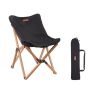 Shinetrip Luxury Beechwood Folding Chair With Bag Black Canvas