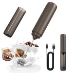 Circle Joy Portable Rechargeable Milk Frother Hanheld Dual Spring Whisk Electric Coffee Frother Wand Drink Mixer For Matcha Latt