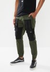 Kato Regular Fit Elasticated Cargo Woven Joggers - Green