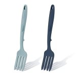 2PCS Silicone Flexible Forks Silicone Cooking Fork Heat Resistant Multifunctional Nonstick Blending Fork For Cooking Utensil For