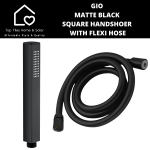 Gio Matte Black Square Handshower With Flexi Hose
