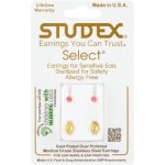 Studex Regular October Rose Bezel Earrings Gold Plated
