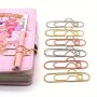6pcs Mixed Color Multifunctional Love Metal Pen Clip Paper Clip With Pen Buckle Journal Diary Accessories Fixed Pen Clip Pen Hanging