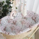 Moses Basket Liner And Fitted Sheet Only Pop Of Peoni Pink