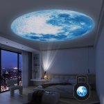 Blue Moon Globe Projector 360 Rotatable Adjustable LED Light Lunar Atmosphere Projection Lamp USB Night Light For Home Decor Bed