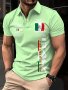 Men's Italy Themed Graphic Print Short Sleeve Lapel Golf Shirts Casual Style Slight Stretch Regular Fit Summer Tops Summer Golf Shirts