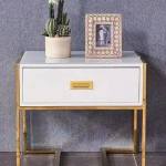 Contemporary Glam Side Pedestal - White