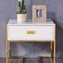 Contemporary Glam Side Pedestal - White