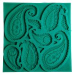 Large Square Paisley Mould Green