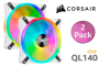 Corsair QL140 Rgb 140MM Dual Fan Kit - White