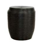 Black Coiled Rattan Stool