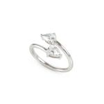 Colour Wave Adjustable Ring With White Stones - S