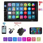Car Audio System With This 7-INCH Dual Spindle Universal Lcd Touch Screen Stereo Radio Includes Rear View Camera Usb aux fm Remo